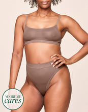 Load image into Gallery viewer, nueskin Olympia Mesh Scoop-Neck Shelf Bra in color Deep Taupe and shape bralette
