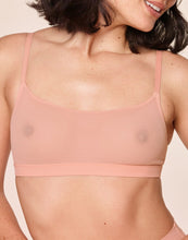 Load image into Gallery viewer, nueskin Olympia Mesh Scoop-Neck Shelf Bra in color Rose Cloud and shape bralette
