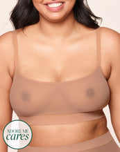 Load image into Gallery viewer, nueskin Olympia Mesh Scoop-Neck Shelf Bra in color Macaroon and shape bralette
