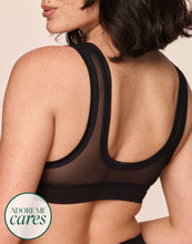 Load image into Gallery viewer, nueskin Italia Mesh Wireless Triangle Bralette in color Jet Black and shape triangle
