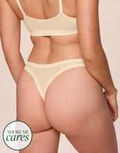 Load image into Gallery viewer, nueskin Bonnie Mesh Low-Rise Thong in color Dawn and shape thong
