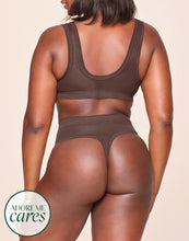 Load image into Gallery viewer, nueskin Carey Mesh Mid-Rise Thong in color Bracken and shape thong
