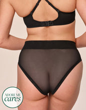 Load image into Gallery viewer, nueskin Ginny Mesh Mid-Rise Bikini Brief in color Jet Black and shape midi brief
