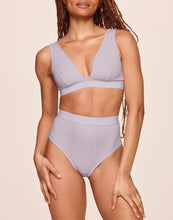 Load image into Gallery viewer, nueskin Gracee Rib Cotton High-Rise Cheeky Brief in color Orchid Hush and shape midi brief
