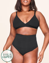 Load image into Gallery viewer, nueskin Elodie High-Compression High-Waist Thong in color Jet Black and shape thong
