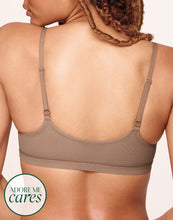 Load image into Gallery viewer, nueskin Viktoria Mesh Wireless Triangle Bralette in color Beaver Fur and shape bralette
