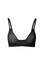 Load image into Gallery viewer, nueskin Viktoria Mesh Wireless Triangle Bralette in color Jet Black and shape bralette
