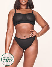 Load image into Gallery viewer, nueskin Zoe Mesh Mid-Rise Cheeky Brief in color Jet Black and shape midi brief
