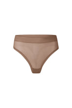 Load image into Gallery viewer, nueskin Carey Mesh Mid-Rise Thong in color Beaver Fur and shape thong
