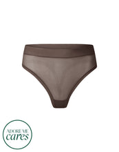 Load image into Gallery viewer, nueskin Carey Mesh Mid-Rise Thong in color Bracken and shape thong
