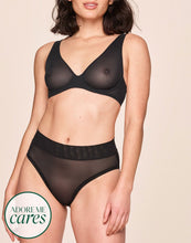Load image into Gallery viewer, nueskin Ginny Mesh Mid-Rise Bikini Brief in color Jet Black and shape midi brief

