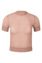 Load image into Gallery viewer, nueskin Nadin Mesh Short-Sleeved Tee in color Rose Cloud and shape short sleeve tee

