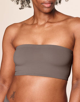 nueskin Ines Strapless Bandeau in color Deep Taupe and shape bandeau