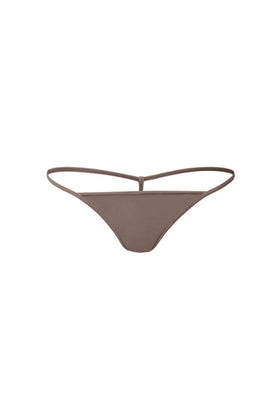nueskin Irina No-Cut G-String in color Deep Taupe and shape thong