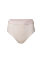 Load image into Gallery viewer, nueskin Gracee Rib Cotton High-Rise Cheeky Brief in color Powder Puff and shape midi brief
