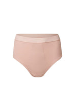 Load image into Gallery viewer, nueskin Gracee Rib Cotton High-Rise Cheeky Brief in color Rose Cloud and shape midi brief
