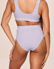 Load image into Gallery viewer, nueskin Gracee Rib Cotton High-Rise Cheeky Brief in color Orchid Hush and shape midi brief
