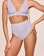 Load image into Gallery viewer, nueskin Gracee Rib Cotton High-Rise Cheeky Brief in color Orchid Hush and shape midi brief
