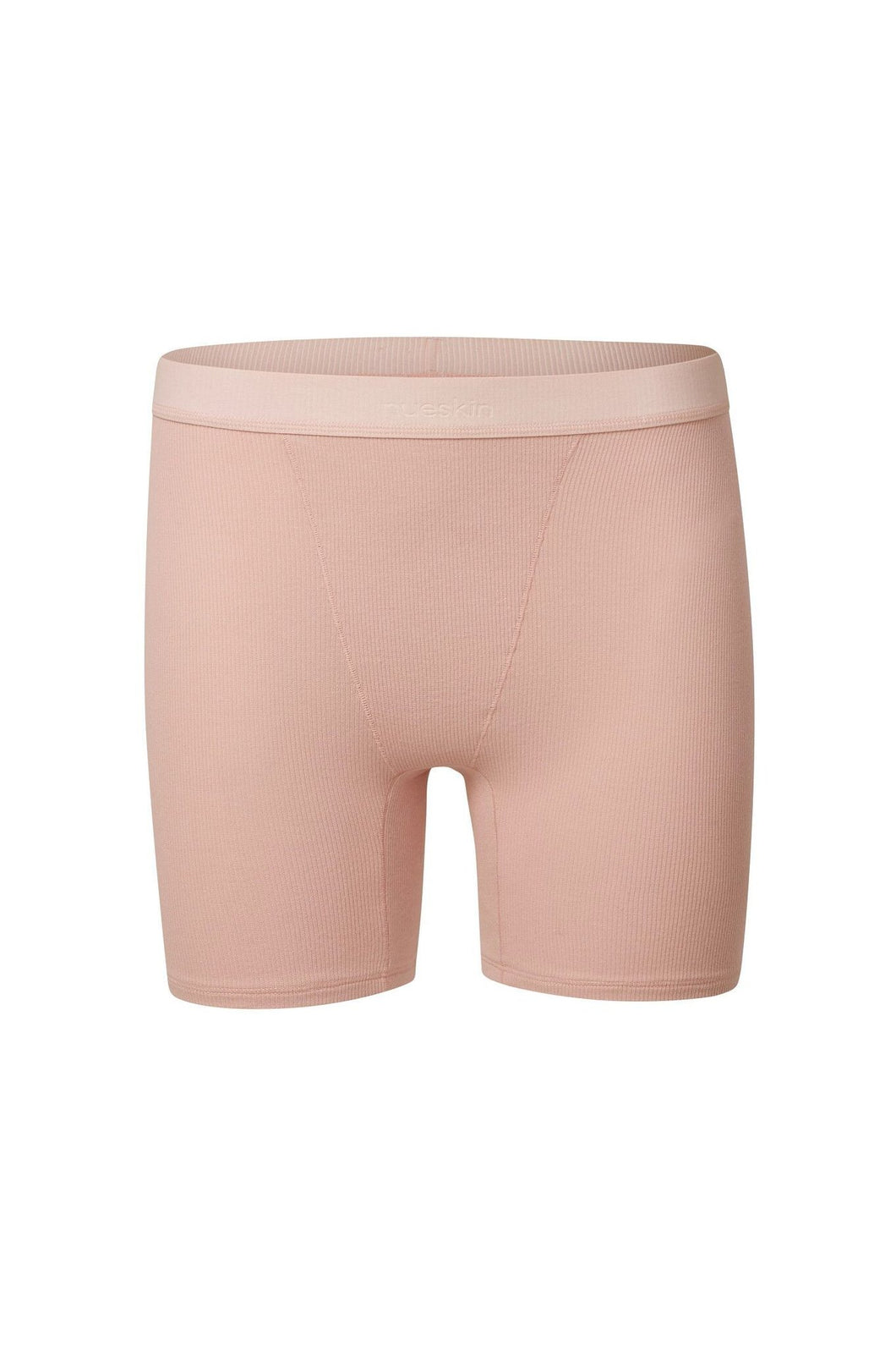 nueskin Hena Rib Cotton Shorts in color Rose Cloud and shape shortie