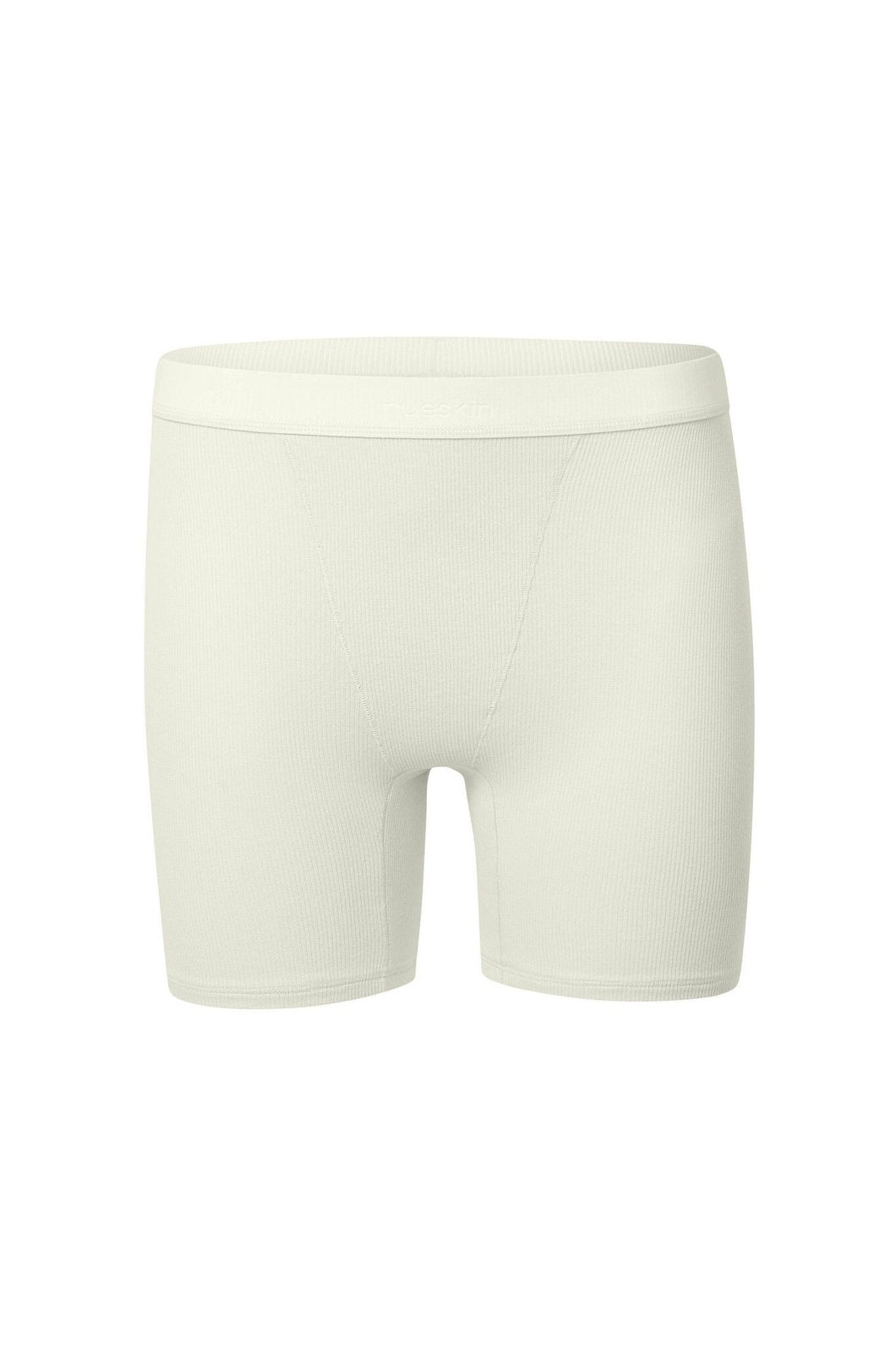 nueskin Hena Rib Cotton Shorts in color Cannoli Cream (Cannoli Cream) and shape shortie