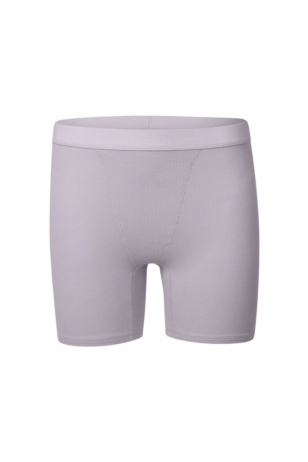nueskin Hena Rib Cotton Shorts in color Orchid Hush and shape shortie