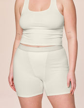 Load image into Gallery viewer, nueskin Hena Rib Cotton Shorts in color Cannoli Cream (Cannoli Cream) and shape shortie
