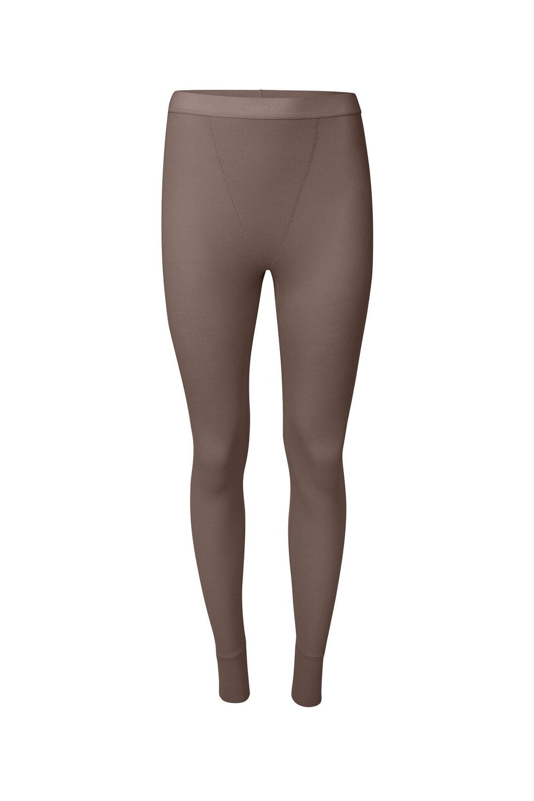 nueskin Laurie Rib Cotton Legging in color Deep Taupe and shape legging