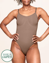 Load image into Gallery viewer, nueskin Cady High-Compression Cheeky Bodysuit in color Beaver Fur and shape bodysuit
