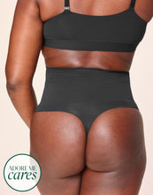 Load image into Gallery viewer, nueskin Elodie High-Compression High-Waist Thong in color Jet Black and shape thong
