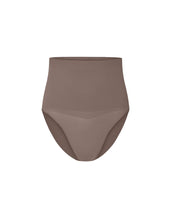 Load image into Gallery viewer, nueskin Hayley High-Compression High-Waist Bikini Brief in color Deep Taupe and shape high waisted
